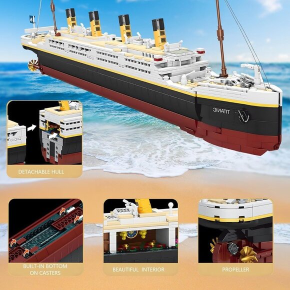 Titanic Building Blocks Set, Toy Ship Model Kit, Building Bricks Sets for Adult - Picture 3 of 5